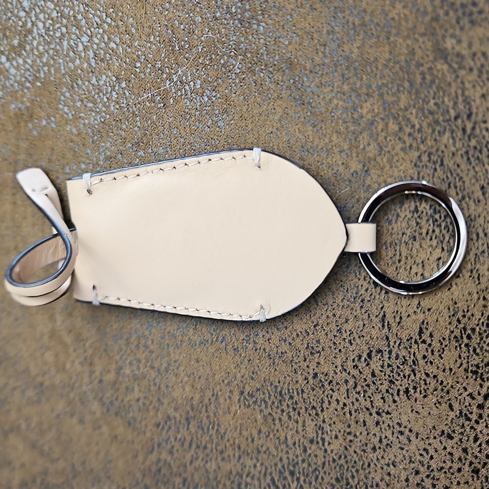 Coach Cream Leather Keychain - Picture 3 of 5